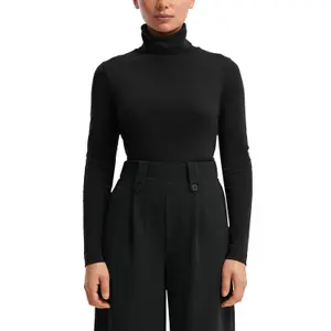 Women's Fitted Long Sleeve Roll Neck T-Shirt QS image-2