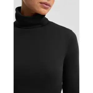 Women's Fitted Long Sleeve Roll Neck T-Shirt QS image-3