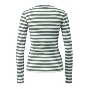 Women's Long Sleeve Striped Pattern T-Shirt QS image-1