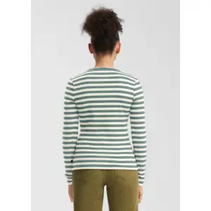 Women's Long Sleeve Striped Pattern T-Shirt QS image-4