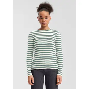 Women's Long Sleeve Striped Pattern T-Shirt QS image-6
