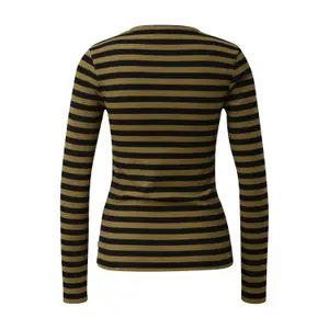 Women's Long Sleeve Striped Pattern T-Shirt QS image-1