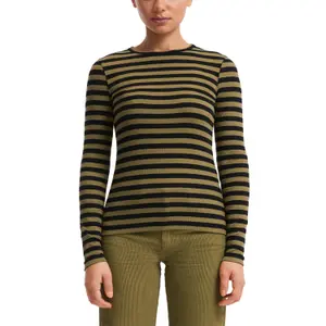 Women's Long Sleeve Striped Pattern T-Shirt QS image-2