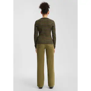 Women's Long Sleeve Striped Pattern T-Shirt QS image-4