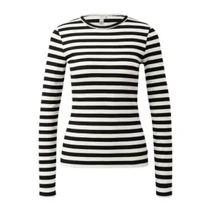 Women's Long Sleeve Striped Pattern T-Shirt QS image-0