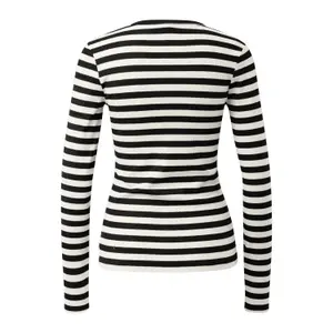 Women's Long Sleeve Striped Pattern T-Shirt QS image-1