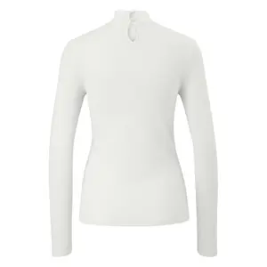 Women's Long Sleeve High Neck Lace Top QS image-1