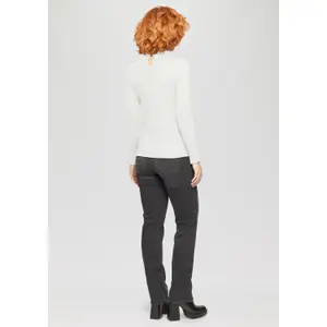Women's Long Sleeve High Neck Lace Top QS image-4