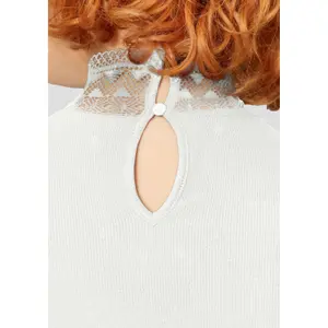 Women's Long Sleeve High Neck Lace Top QS image-6