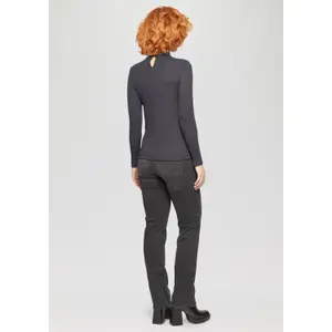 Women's Long Sleeve High Neck Lace Top QS image-4