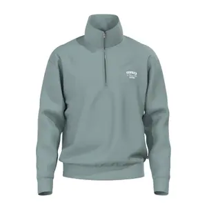 Printed High Collar Zip Sweatshirt QS image-0