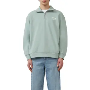 Printed High Collar Zip Sweatshirt QS image-2