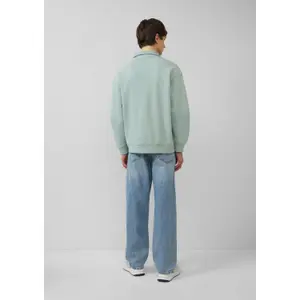 Printed High Collar Zip Sweatshirt QS image-4