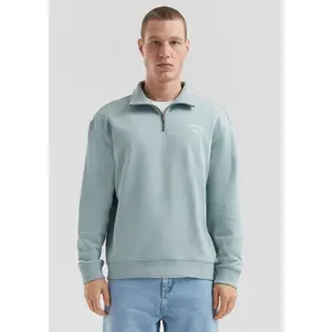 Printed High Collar Zip Sweatshirt QS image-6