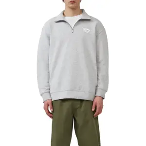 Cotton Terry High Neck Zip Sweatshirt QS image-2