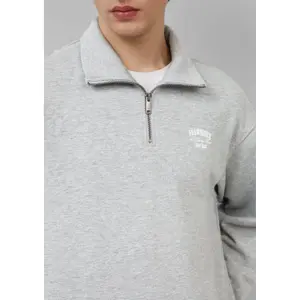 Cotton Terry High Neck Zip Sweatshirt QS image-3