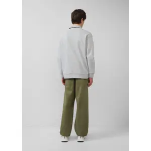 Cotton Terry High Neck Zip Sweatshirt QS image-4