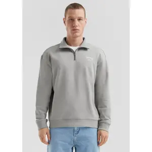 Cotton Terry High Neck Zip Sweatshirt QS image-6