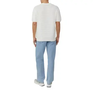 Open Collar Knitted Polo with Elegant Structure QS image-5