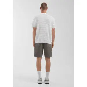 Open Collar Knitted Polo with Elegant Structure QS image-6