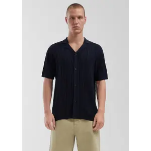 Cottage Shirt with Cuffed Sleeves and Ribbed Hem QS image-0