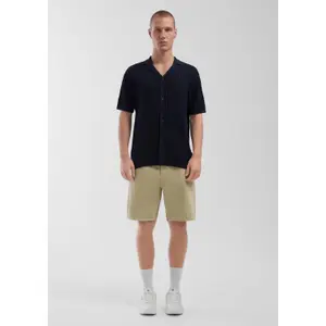 Cottage Shirt with Cuffed Sleeves and Ribbed Hem QS image-1