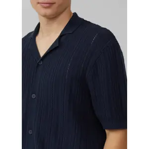 Cottage Shirt with Cuffed Sleeves and Ribbed Hem QS image-3