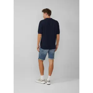 Cottage Shirt with Cuffed Sleeves and Ribbed Hem QS image-4
