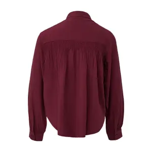 Smocked Viscose Blouse for Women QS image-1