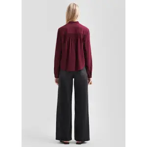 Smocked Viscose Blouse for Women QS image-4