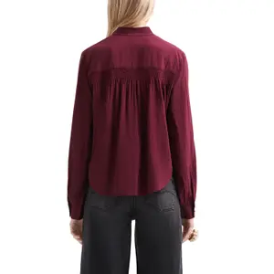 Smocked Viscose Blouse for Women QS image-5