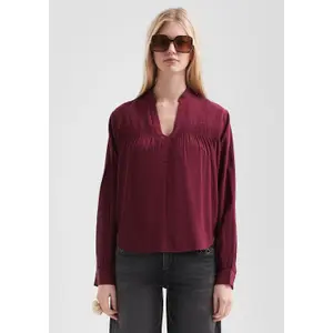 Smocked Viscose Blouse for Women QS image-6