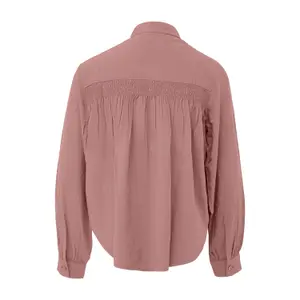 Smocked Viscose Blouse for Women QS image-1