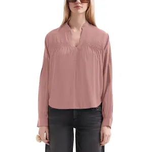 Smocked Viscose Blouse for Women QS image-2