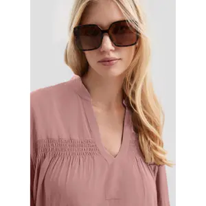 Smocked Viscose Blouse for Women QS image-3