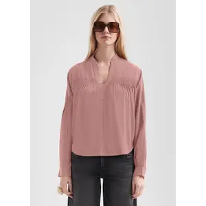 Smocked Viscose Blouse for Women QS image-6
