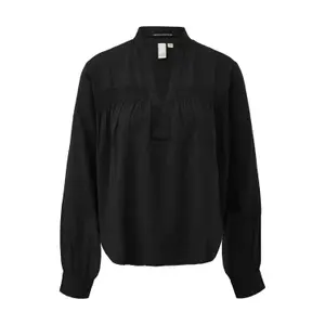 Smocked Viscose Blouse for Women QS image-0