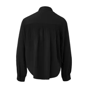Smocked Viscose Blouse for Women QS image-1