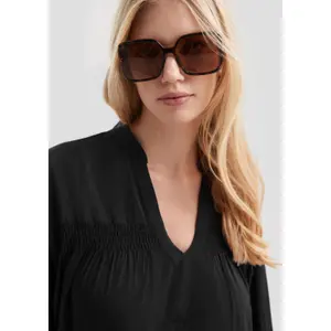 Smocked Viscose Blouse for Women QS image-3