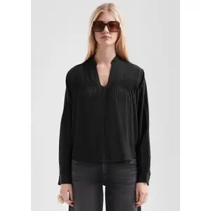 Smocked Viscose Blouse for Women QS image-6
