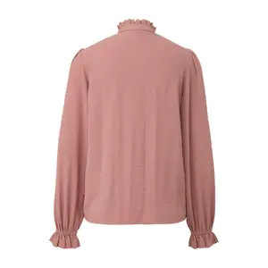 Lace Blouse with Ruffles on High Neck Women's QS image-1