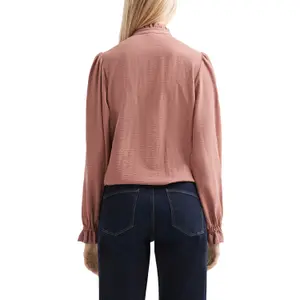 Lace Blouse with Ruffles on High Neck Women's QS image-5