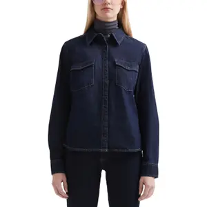 Women’s Fitted Denim Shirt with Patch Pockets QS image-2