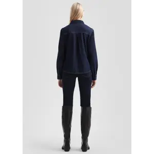 Women’s Fitted Denim Shirt with Patch Pockets QS image-4