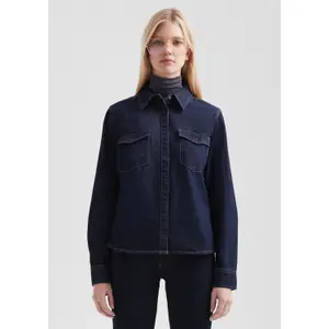 Women’s Fitted Denim Shirt with Patch Pockets QS image-6