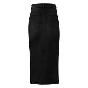 High Waisted Fitted Five Pocket Denim Skirt Women QS image-1
