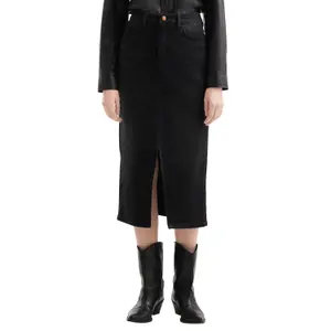 High Waisted Fitted Five Pocket Denim Skirt Women QS image-2