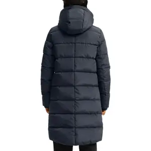 Long Hooded Down Jacket with Zipped Pockets Women QS image-5
