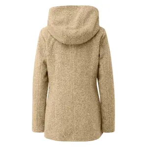 Wool-Effect Hooded Coat for Women QS image-1