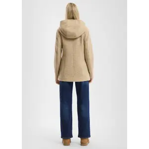 Wool-Effect Hooded Coat for Women QS image-4